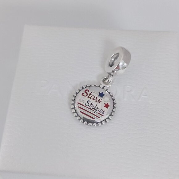 Pandora Stars & Stripes Dangle Charm, Red, White, & Blue Enamel Exclusive Charm - Picture 4 of 10
